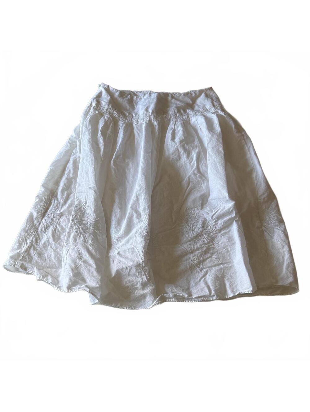 Ann Taylor White Cotton Floral Embroidered Mini Skirt Cottagecore Boho Sz 0 - Picture 5 of 5